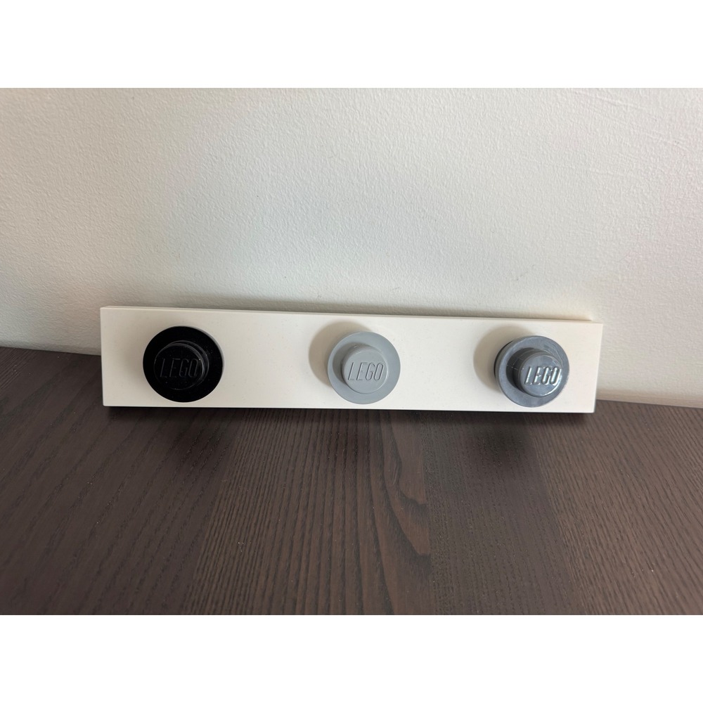 LEGO Wall Hanger Rack 3 Studs Kids One Size White Grey Black Wall Mount